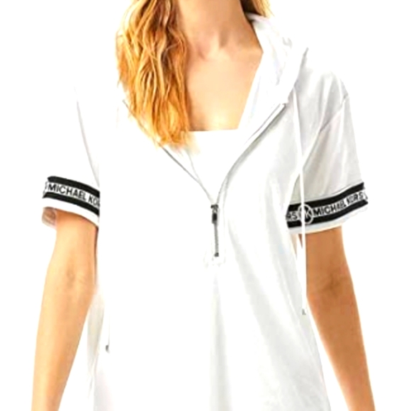 Michael Kors women's Terry Cover-up Hoodie Dress - Picture 2 of 9